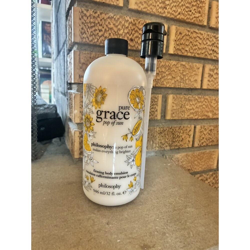RARE Philosophy PURE GRACE POP OF SUN Firming Body Emulsion 32 Fl Oz new w pump